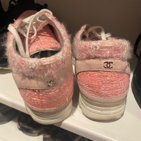 Chanel Tweed Lace Up Sneakers - Picture 5 of 5